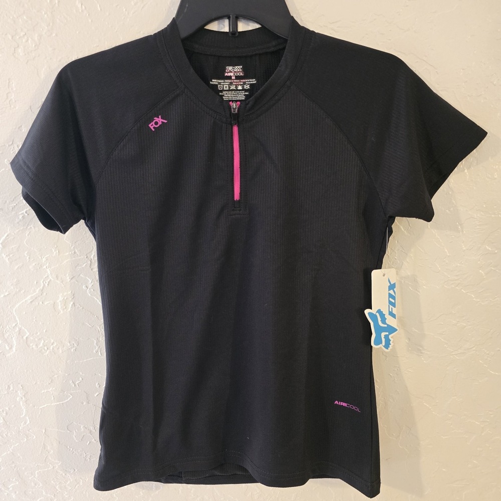 NWT New FOX Tempo Women's Size M Medium Black & PINK MTB Cycling Jersey